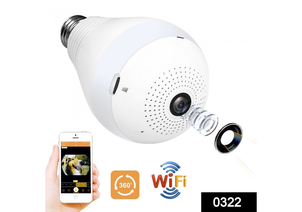0323 Panoramic Camera Light Bulb (WiFi Wireless Smart spy Bulb)