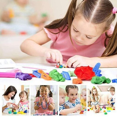 1918 Non-Toxic Creative 50 Dough Clay Mould 5 Different Colors, (Pack of 6 Pcs)